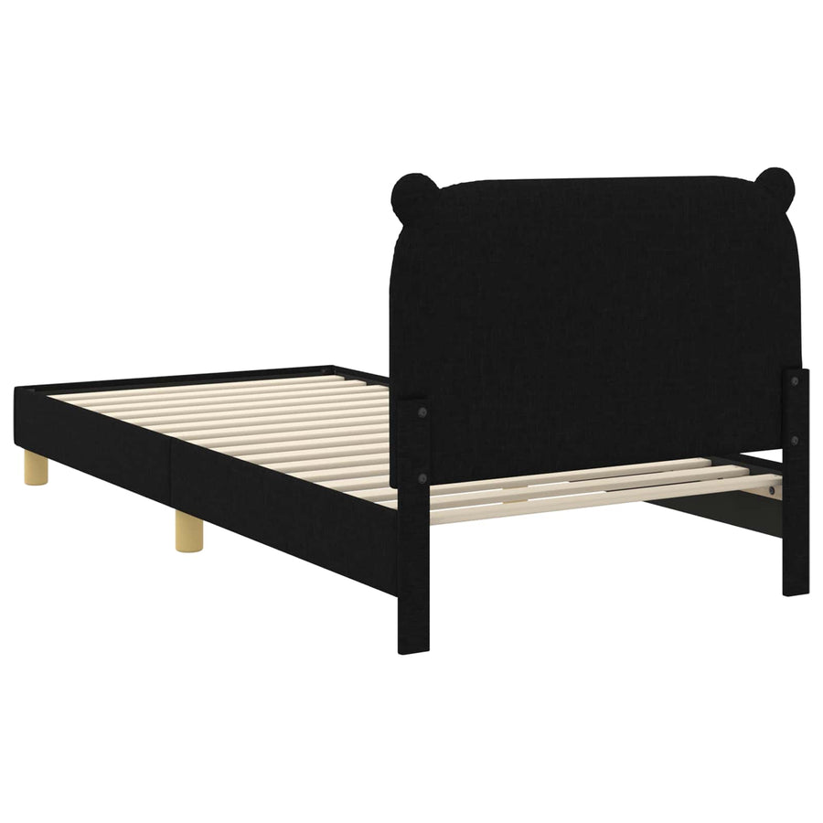 Bedframe voor kinderen met hoofdbord Zwart 80 x 200 cm Stof