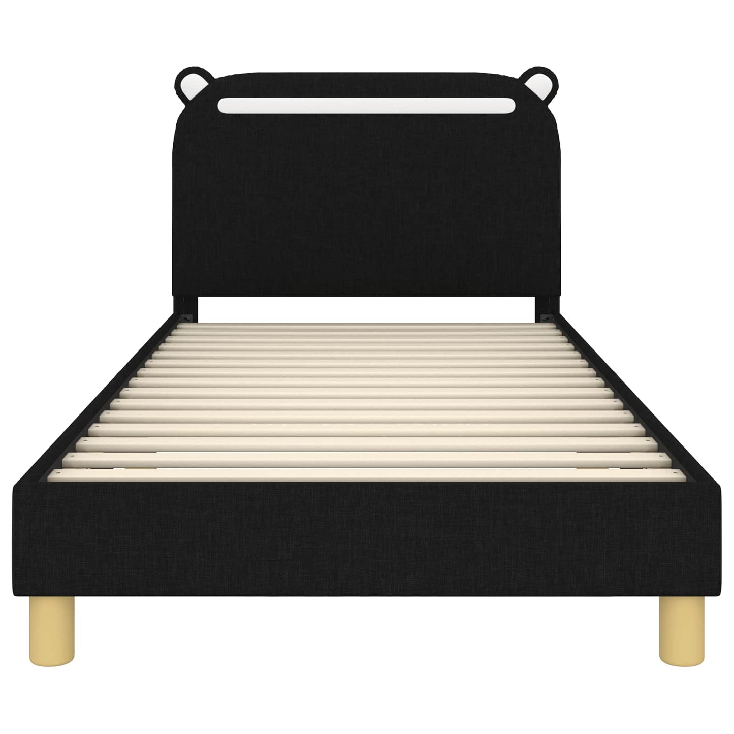 Bedframe voor kinderen met hoofdbord Zwart 80 x 200 cm Stof