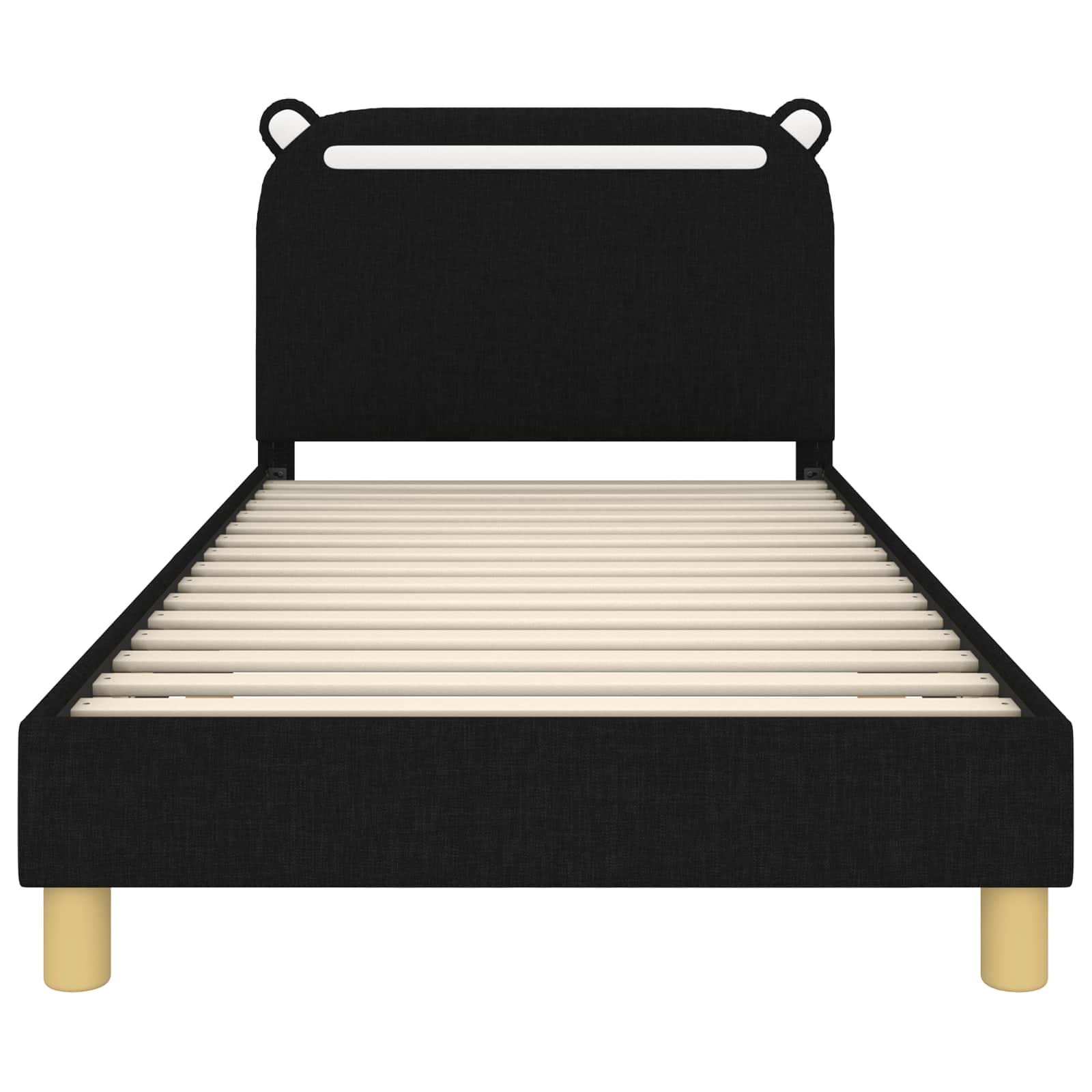 Bedframe voor kinderen met hoofdbord Zwart 80 x 200 cm Stof
