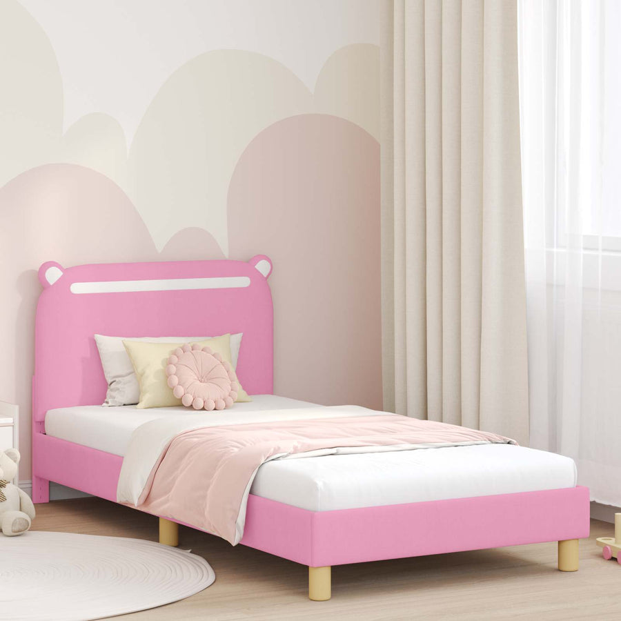 Bedframe voor kinderen met hoofdbord Roze 80 x 200 cm Stof