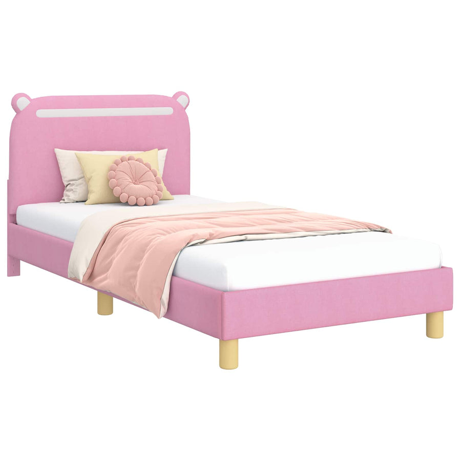 Bedframe voor kinderen met hoofdbord Roze 80 x 200 cm Stof