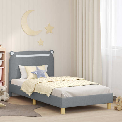 Bedframe voor kinderen met hoofdbord Lichtgrijs 90 x 190 cm