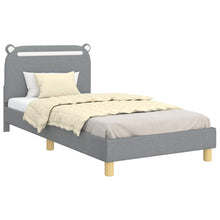 Bedframe voor kinderen met hoofdbord Lichtgrijs 90 x 190 cm