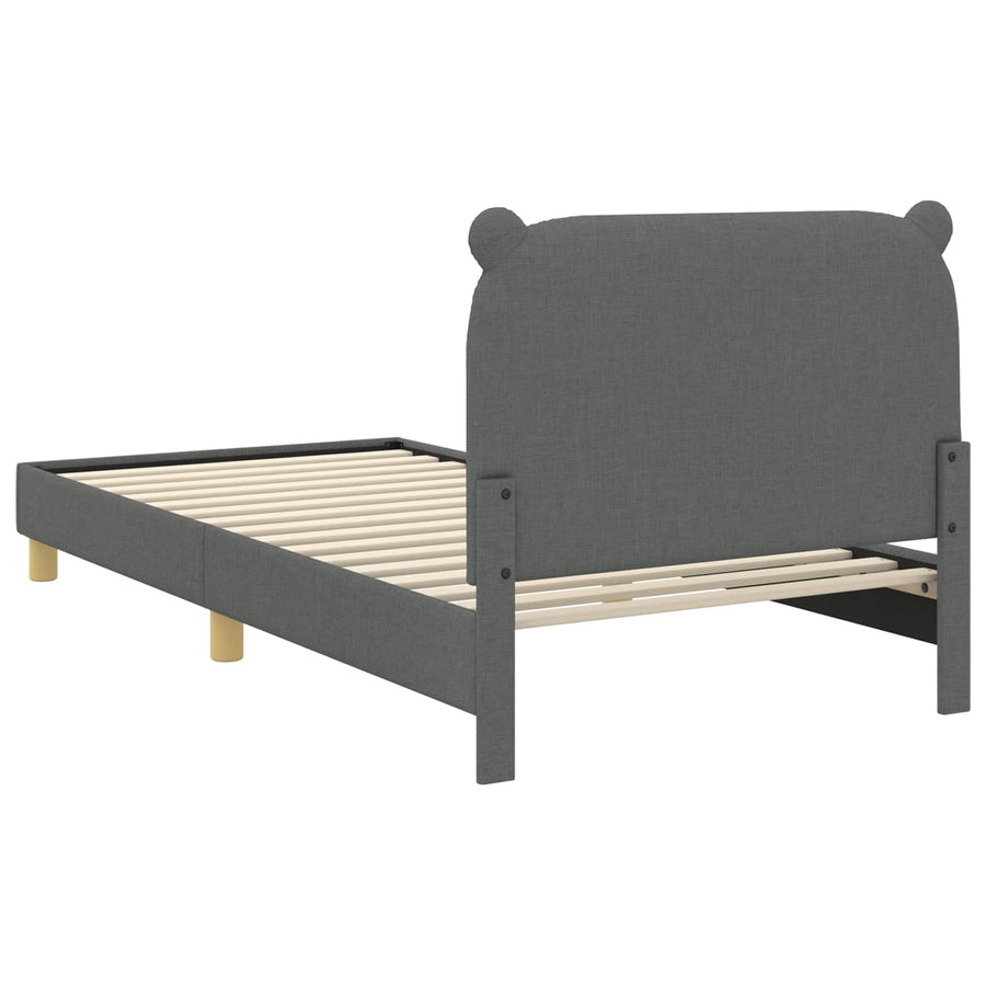 Bedframe voor kinderen met hoofdbord Donkergrijs 90 x 190 cm
