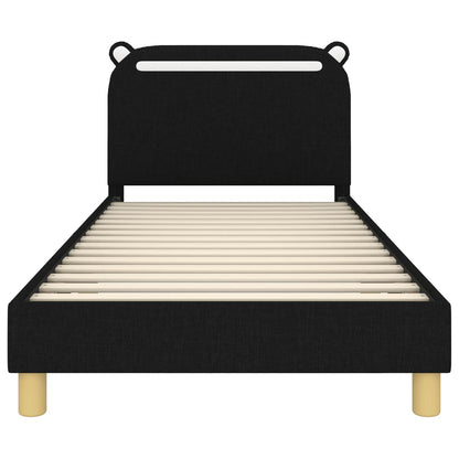 Bedframe voor kinderen met hoofdbord Zwart 90 x 190 cm Stof