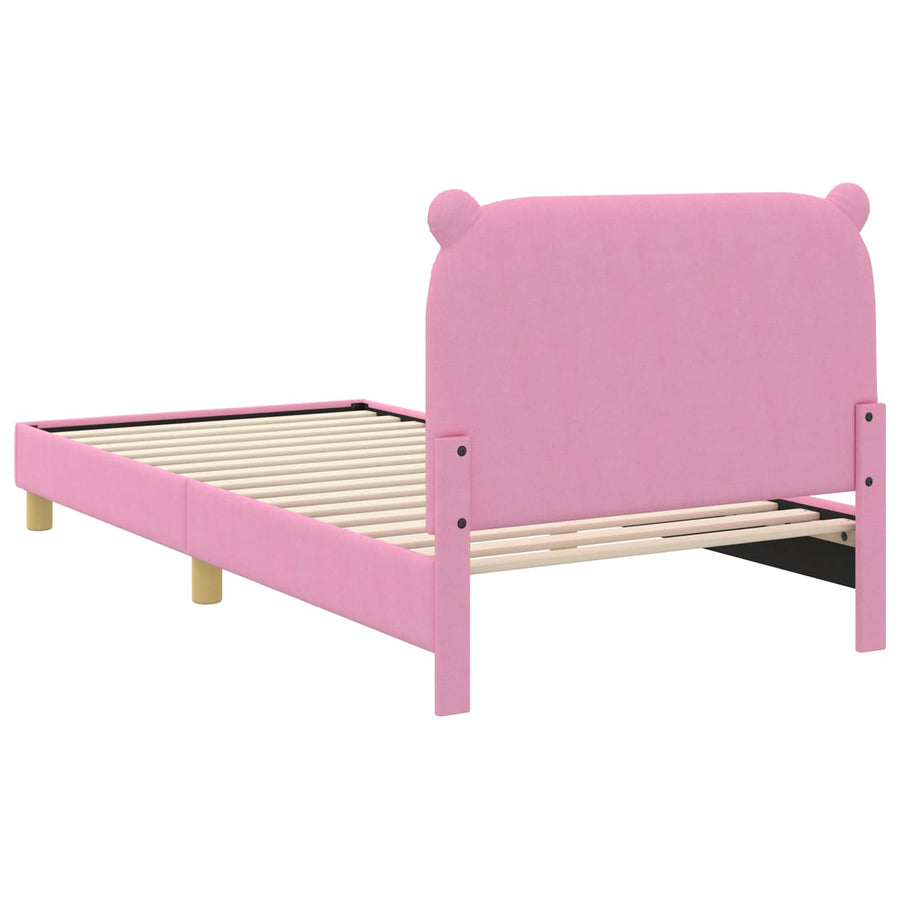 Bedframe voor kinderen met hoofdbord Roze 90 x 190 cm Stof