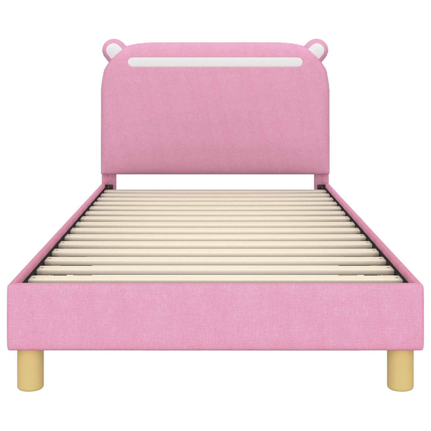 Bedframe voor kinderen met hoofdbord Roze 90 x 190 cm Stof