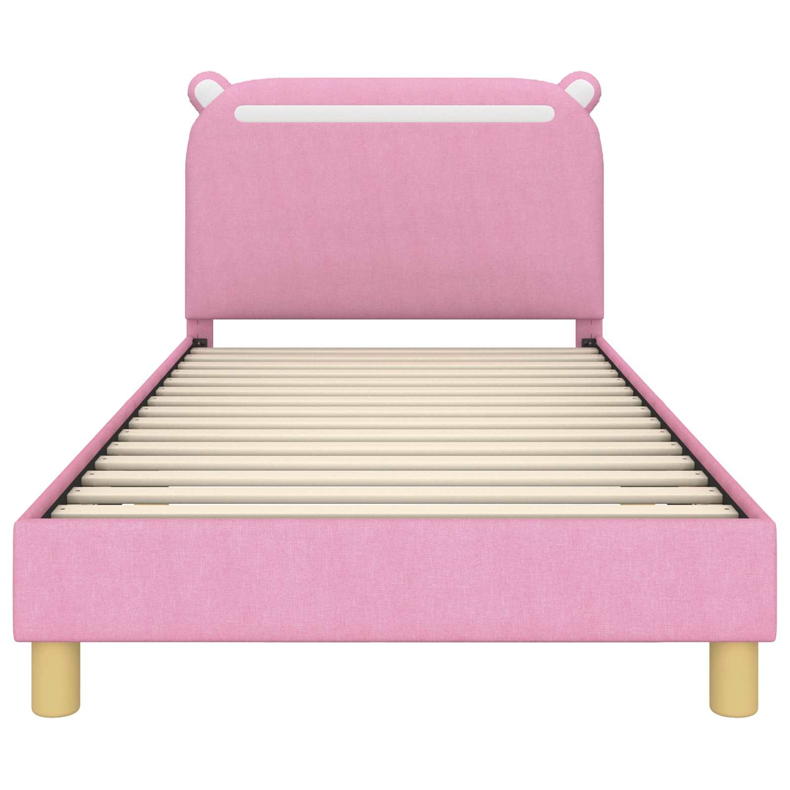 Bedframe voor kinderen met hoofdbord Roze 90 x 190 cm Stof