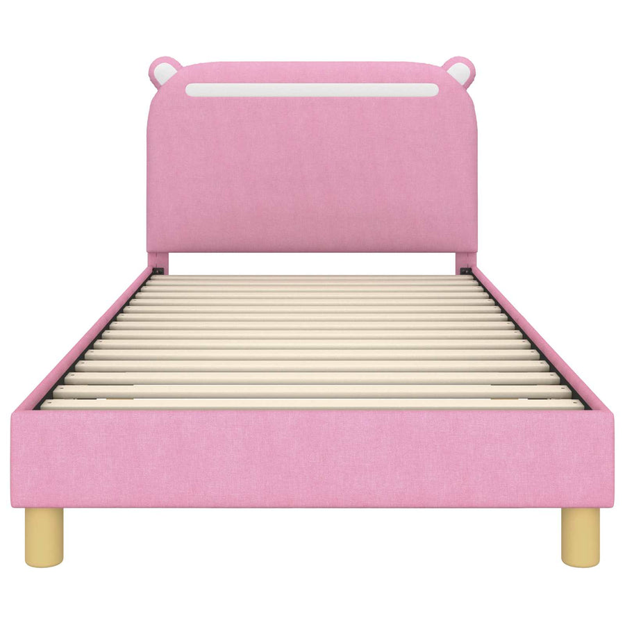 Bedframe voor kinderen met hoofdbord Roze 90 x 190 cm Stof