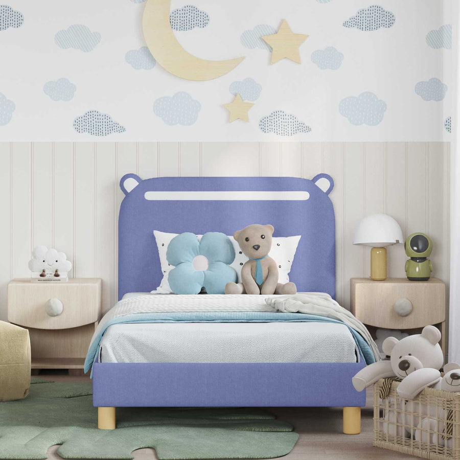 Bedframe voor kinderen met hoofdbord Jeans Blauw 90 x 190 cm