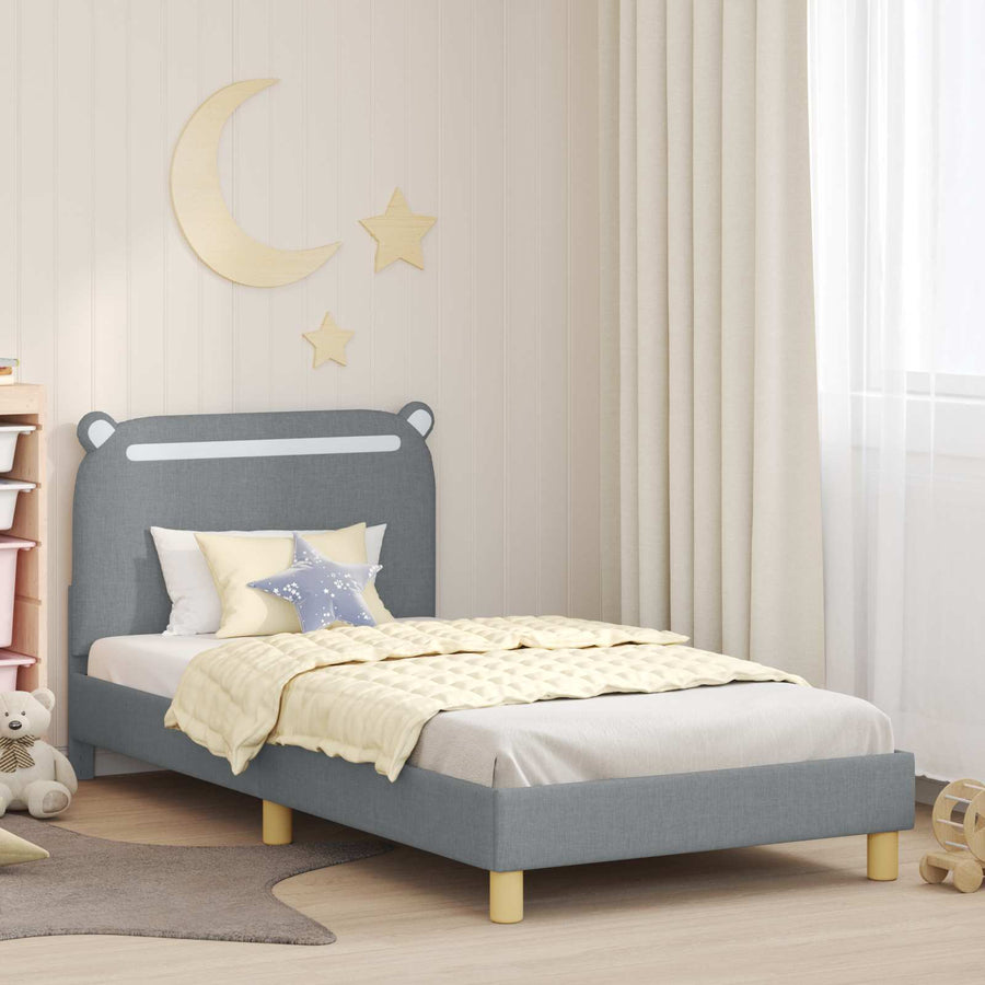 Bedframe voor kinderen met hoofdbord Lichtgrijs 90 x 200 cm