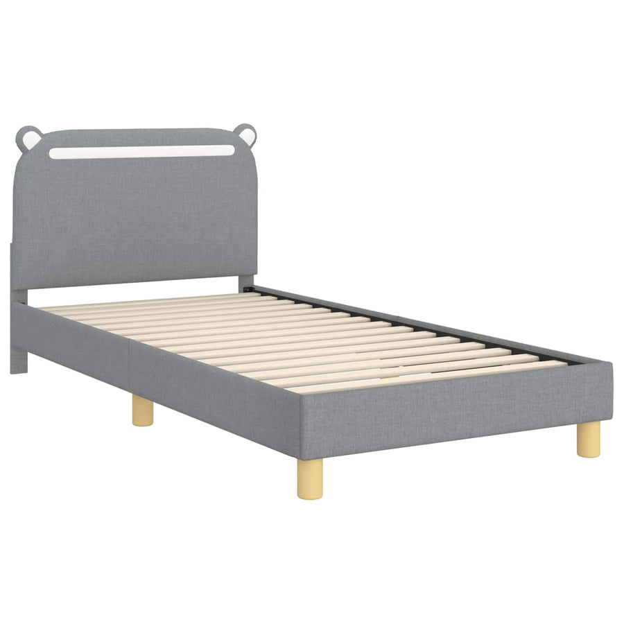 Bedframe voor kinderen met hoofdbord Lichtgrijs 90 x 200 cm