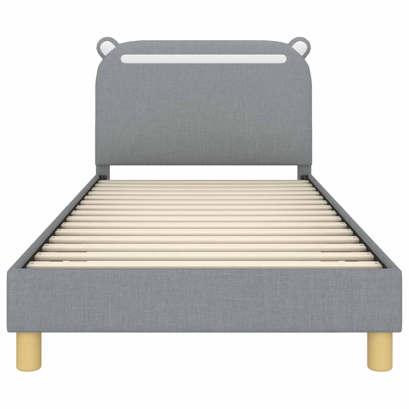 Bedframe voor kinderen met hoofdbord Lichtgrijs 90 x 200 cm