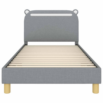 Bedframe voor kinderen met hoofdbord Lichtgrijs 90 x 200 cm