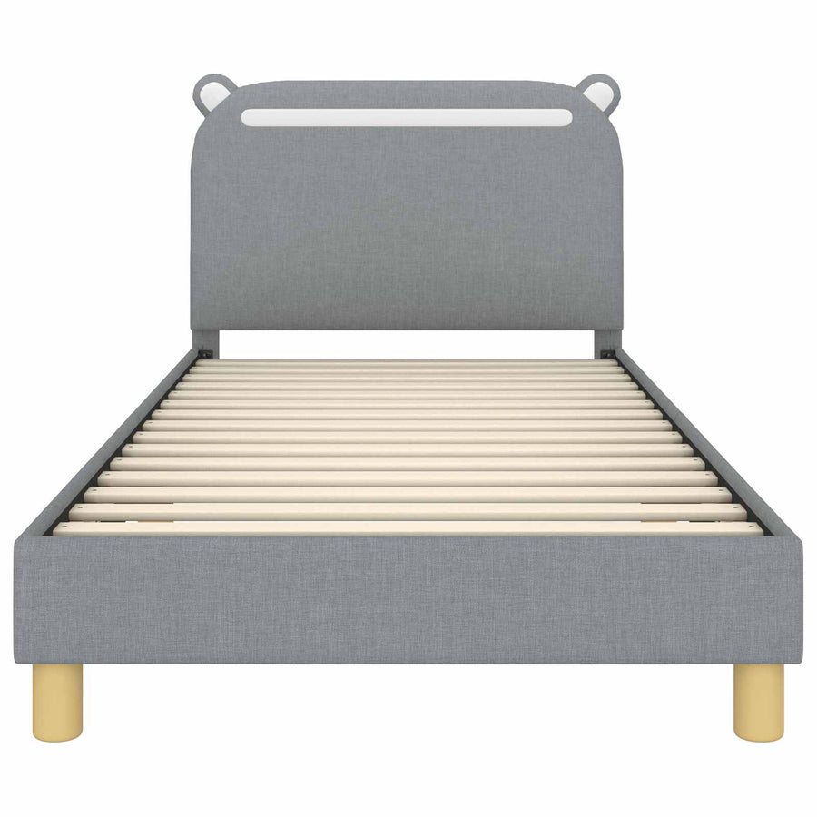Bedframe voor kinderen met hoofdbord Lichtgrijs 90 x 200 cm