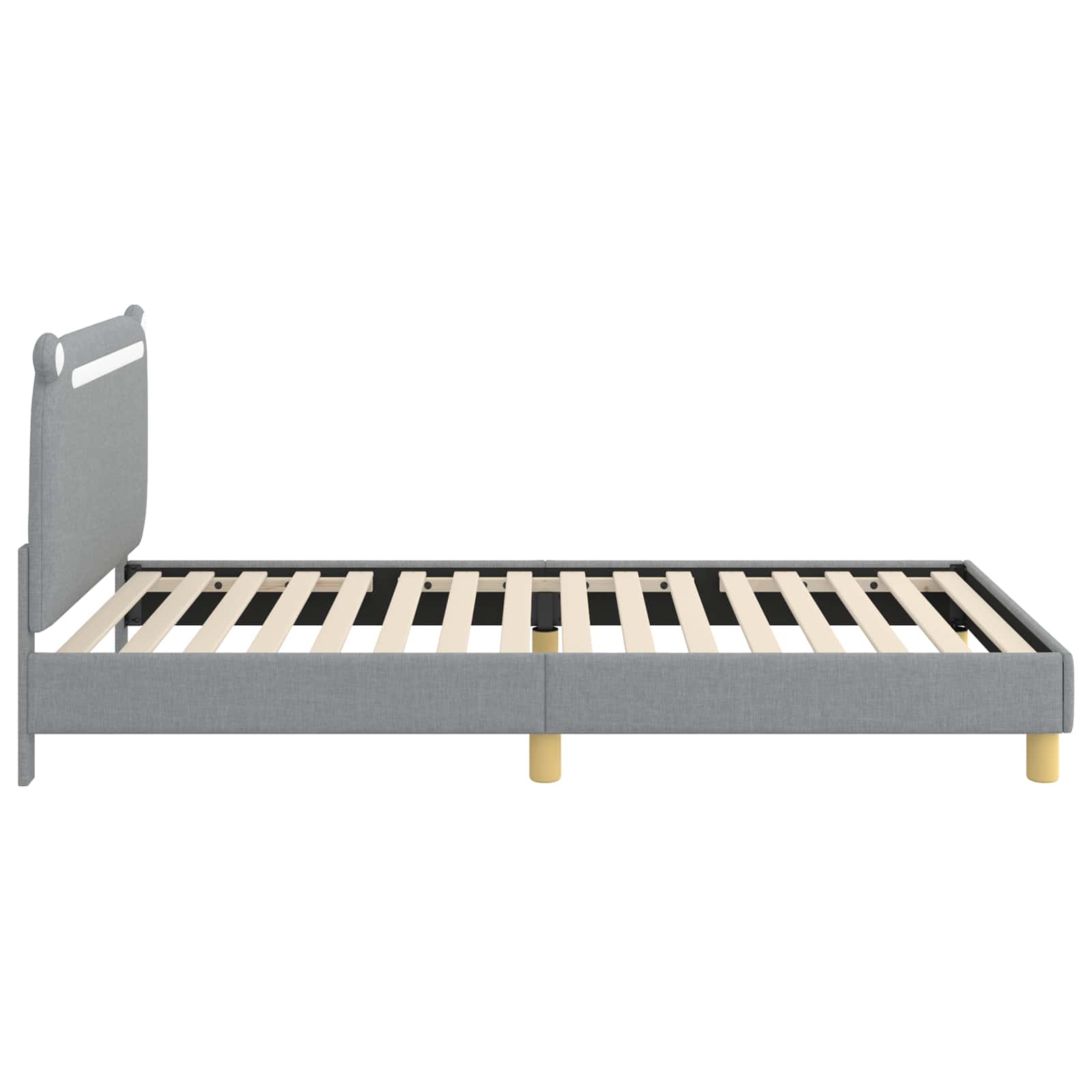 Bedframe voor kinderen met hoofdbord Lichtgrijs 90 x 200 cm