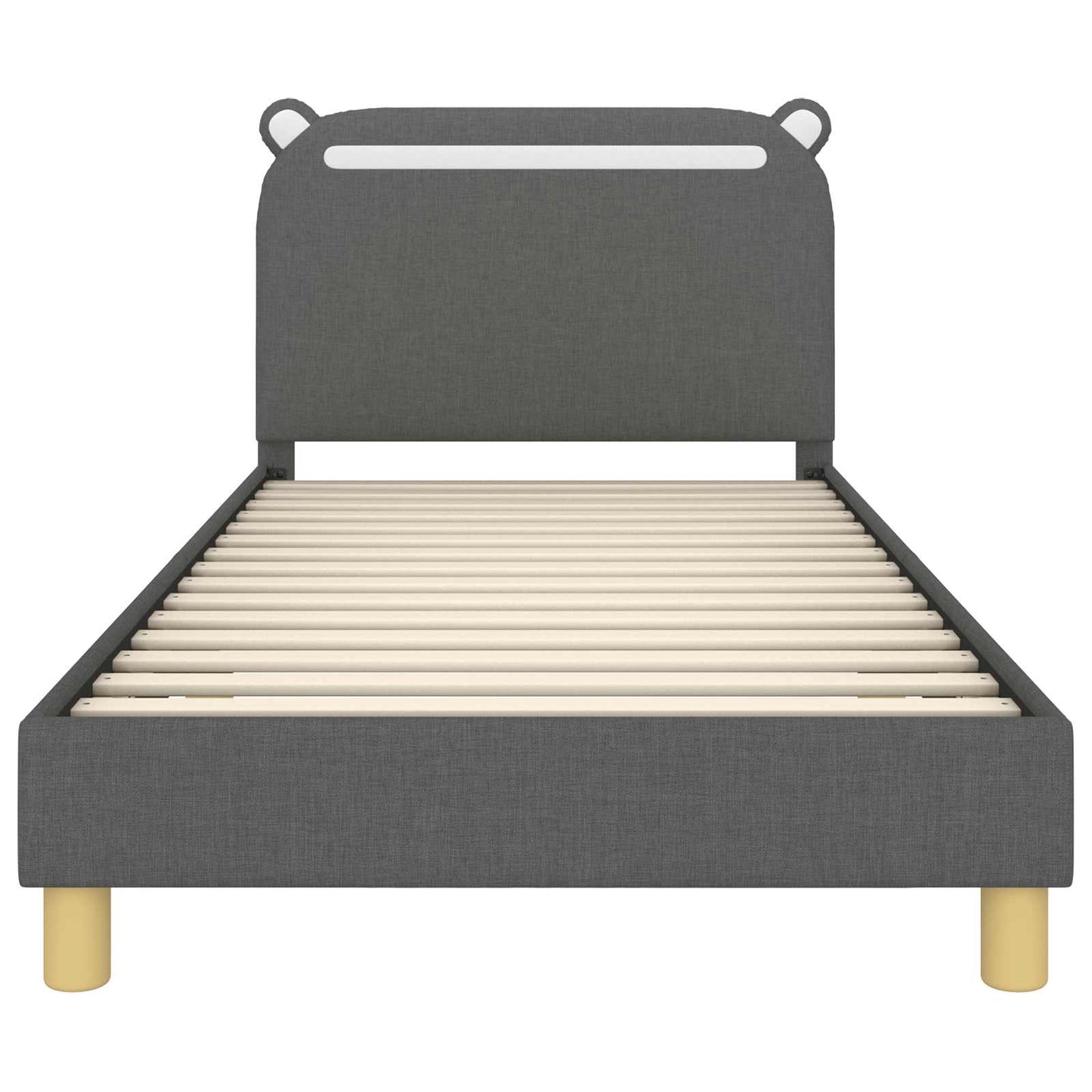 Bedframe voor kinderen met hoofdbord Donkergrijs 90 x 200 cm