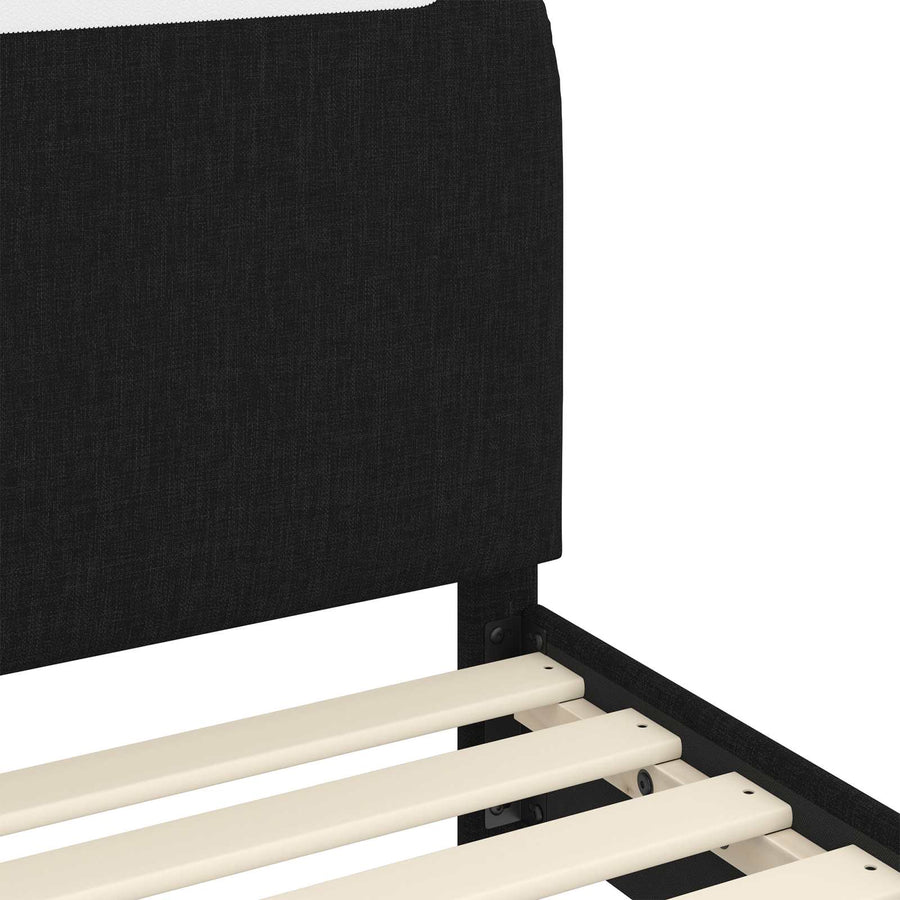 Bedframe voor kinderen met hoofdbord Zwart 90 x 200 cm Stof