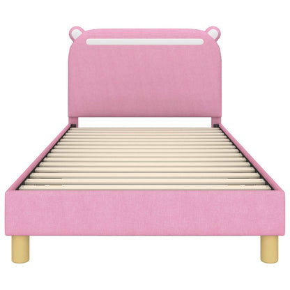 Bedframe voor kinderen met hoofdbord Roze 90 x 200 cm Stof