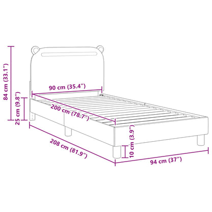 Bedframe voor kinderen met hoofdbord Jeans Blauw 90 x 200 cm