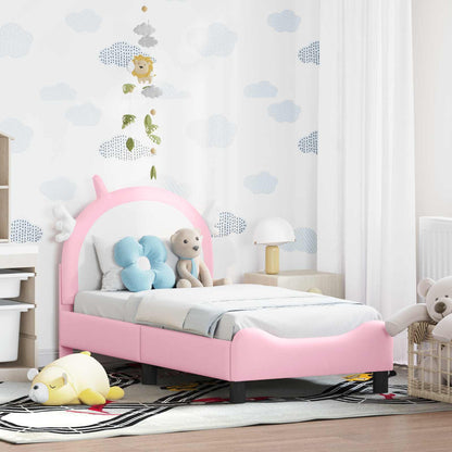 Peuterbedframe met hoofdbord met hoofdeinde Roze 70 x 140 cm PU