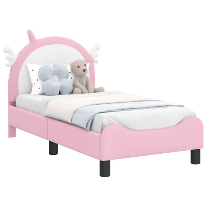 Peuterbedframe met hoofdbord met hoofdeinde Roze 70 x 140 cm PU