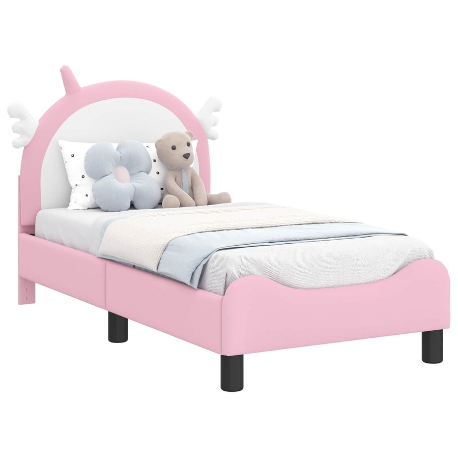 Peuterbedframe met hoofdbord met hoofdeinde Roze 70 x 140 cm PU