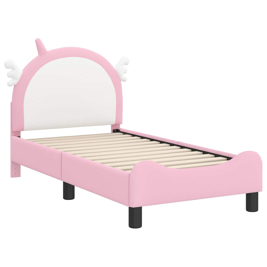 Peuterbedframe met hoofdbord met hoofdeinde Roze 70 x 140 cm PU
