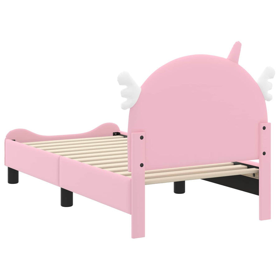 Peuterbedframe met hoofdbord met hoofdeinde Roze 70 x 140 cm PU