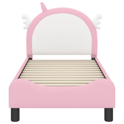 Peuterbedframe met hoofdbord met hoofdeinde Roze 70 x 140 cm PU