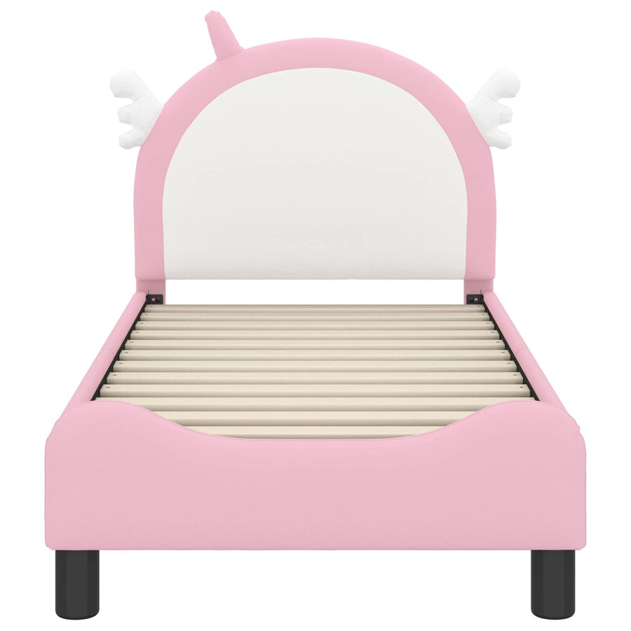 Peuterbedframe met hoofdbord met hoofdeinde Roze 70 x 140 cm PU