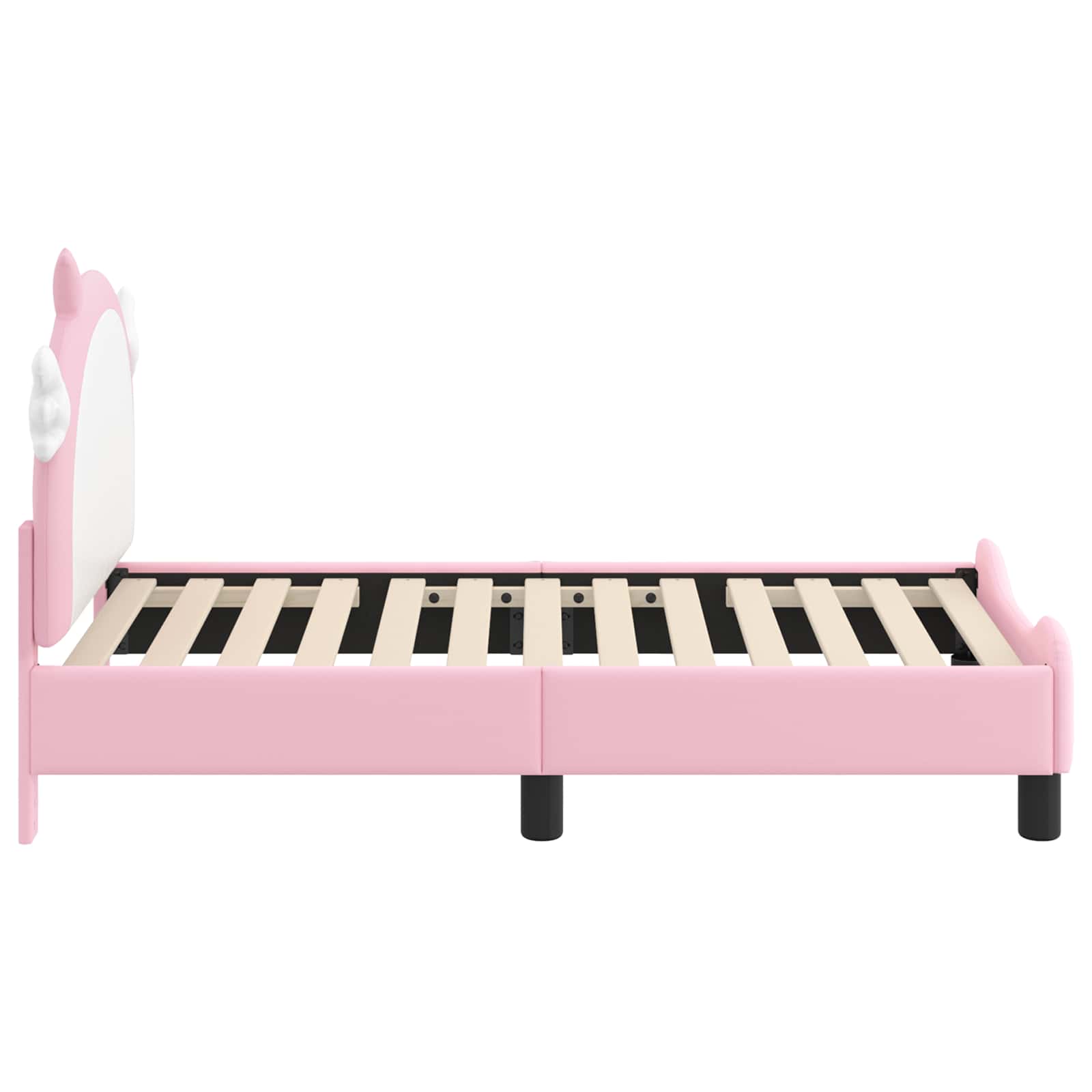 Peuterbedframe met hoofdbord met hoofdeinde Roze 70 x 140 cm PU