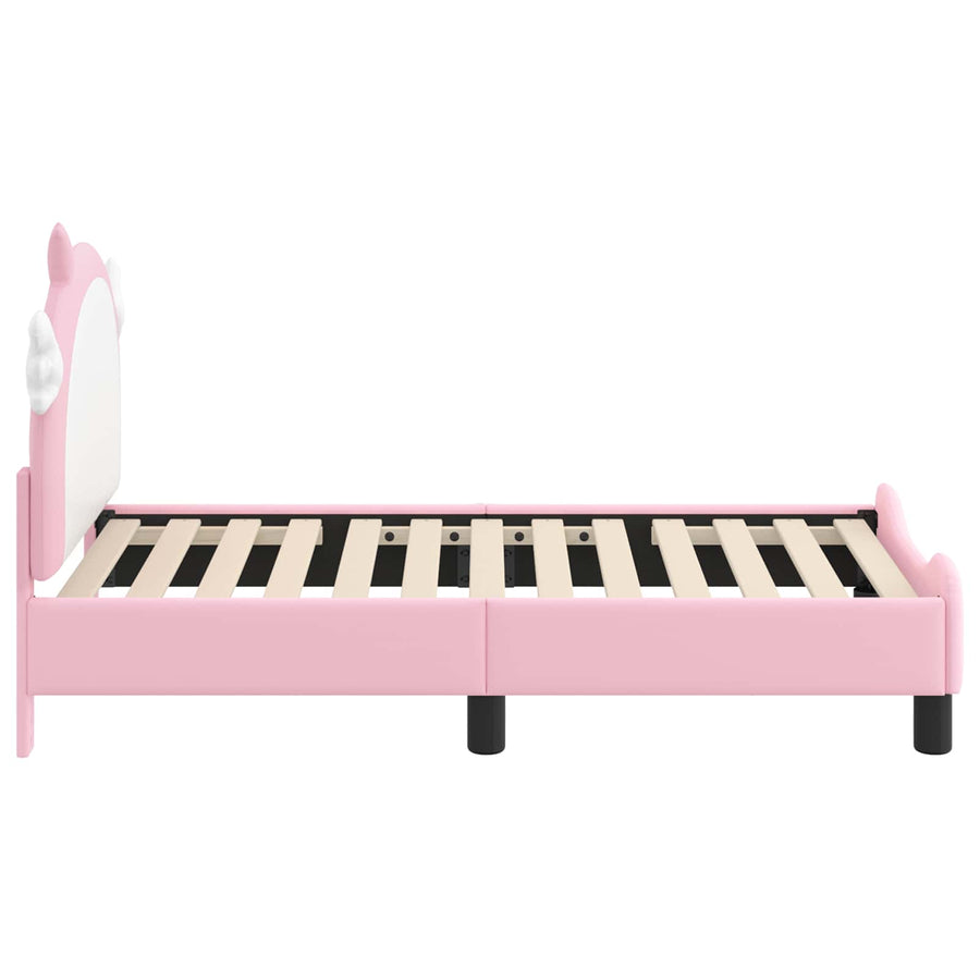 Peuterbedframe met hoofdbord met hoofdeinde Roze 70 x 140 cm PU