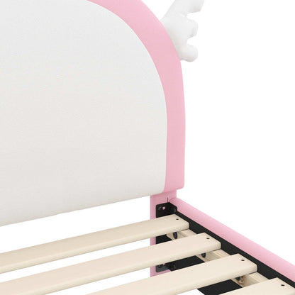 Bedframe voor kinderen met hoofdbord Roze 80 x 160 cm PU