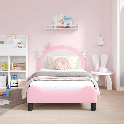 Bedframe voor kinderen met hoofdbord Roze 80 x 160 cm PU