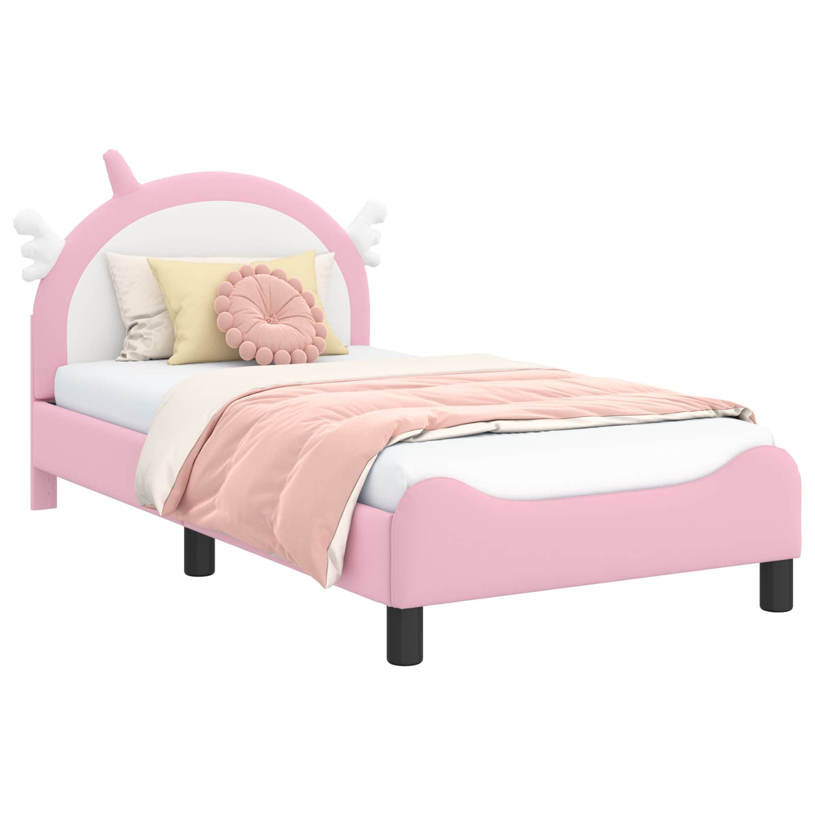 Bedframe voor kinderen met hoofdbord Roze 80 x 160 cm PU