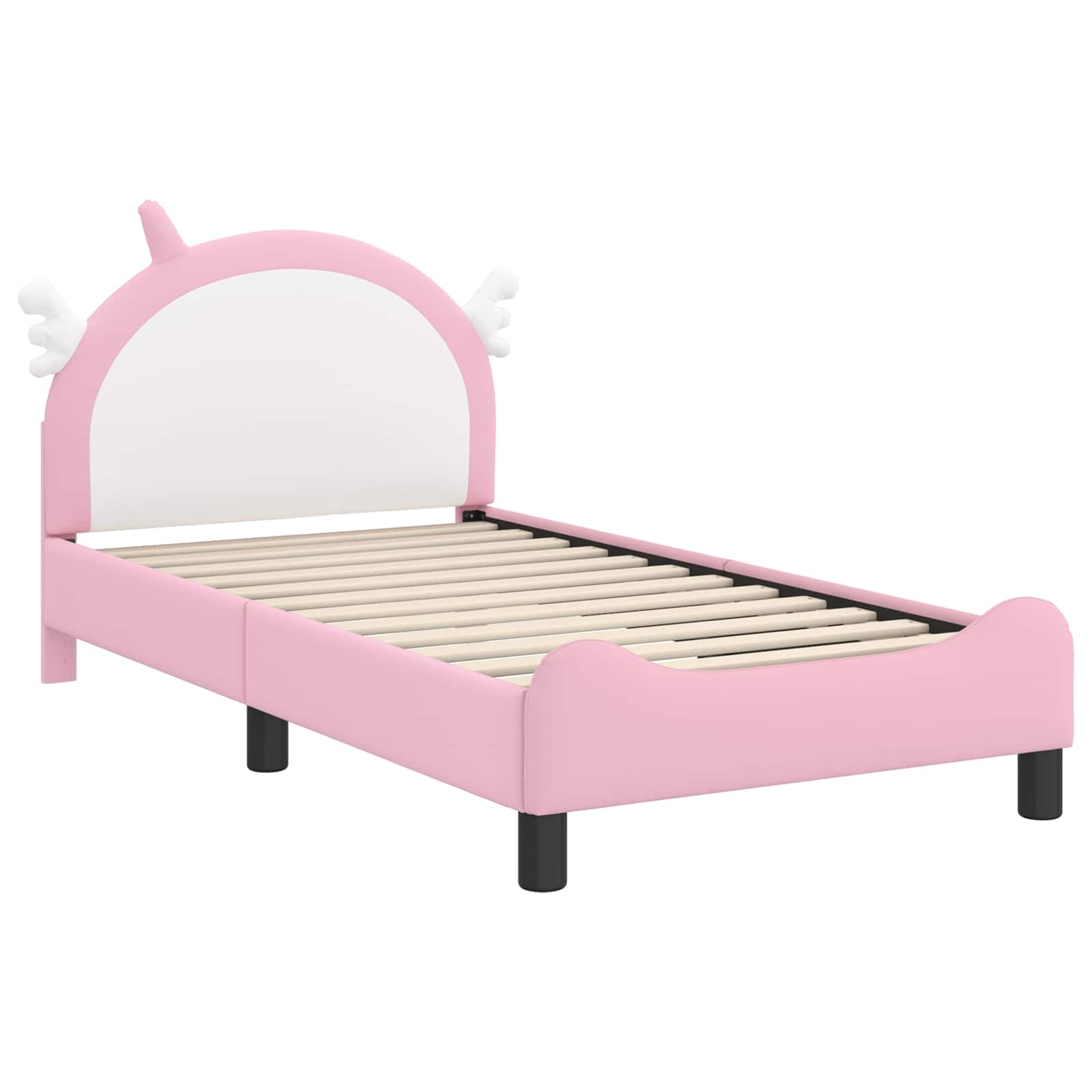 Bedframe voor kinderen met hoofdbord Roze 80 x 160 cm PU