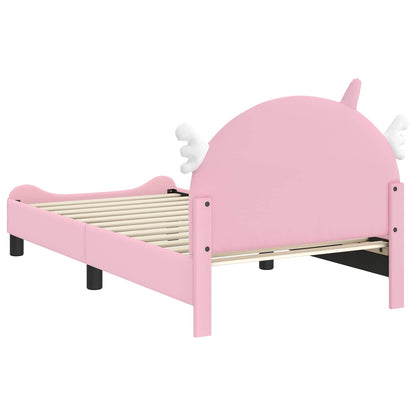 Bedframe voor kinderen met hoofdbord Roze 80 x 160 cm PU