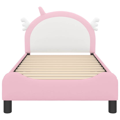 Bedframe voor kinderen met hoofdbord Roze 80 x 160 cm PU