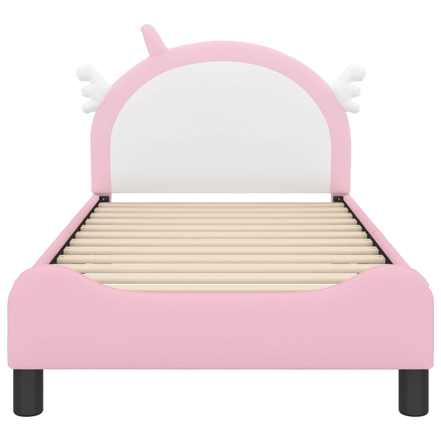 Bedframe voor kinderen met hoofdbord Roze 80 x 160 cm PU