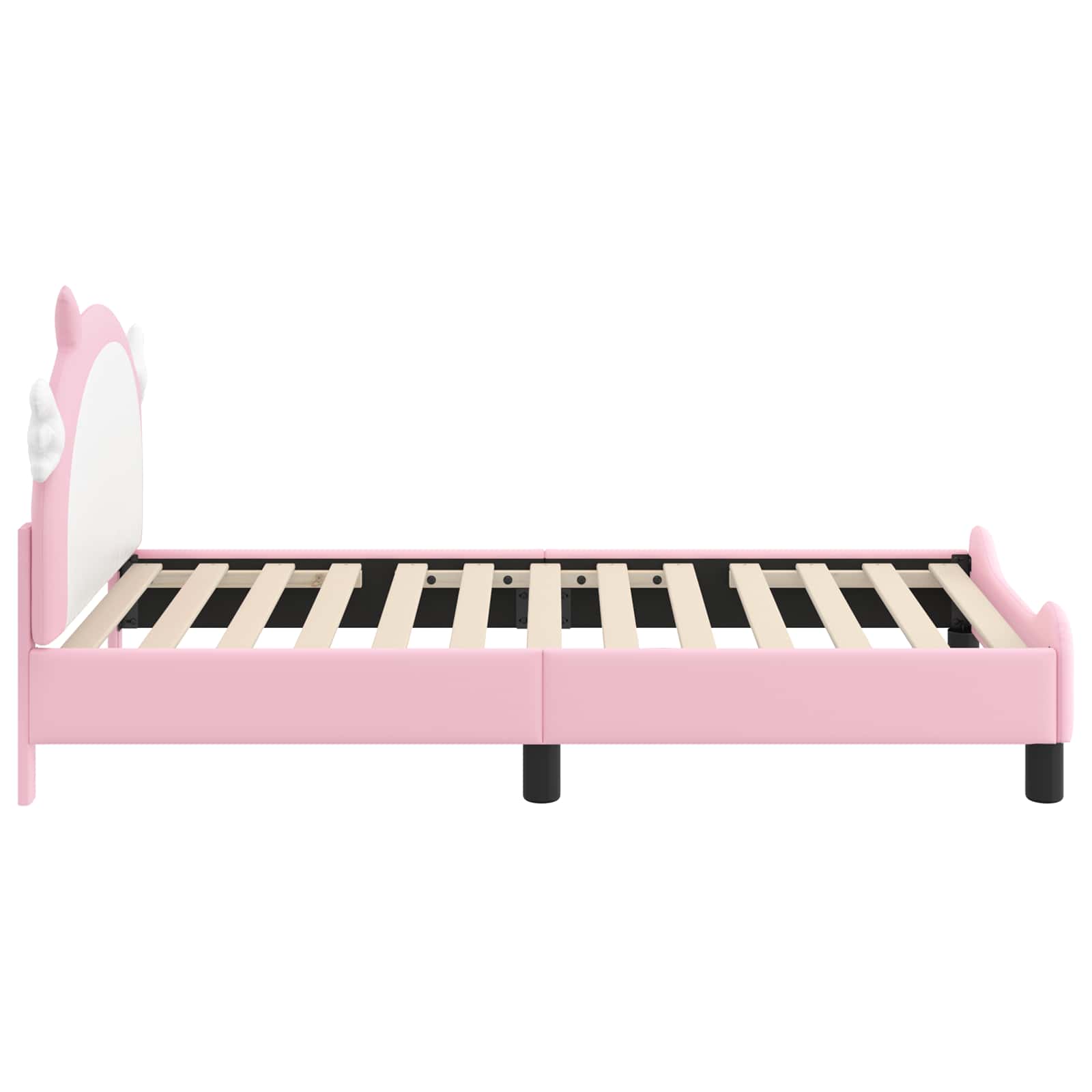 Bedframe voor kinderen met hoofdbord Roze 80 x 160 cm PU