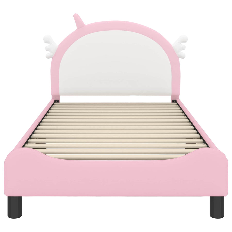 Bedframe voor kinderen met hoofdbord Roze 80 x 200 cm PU