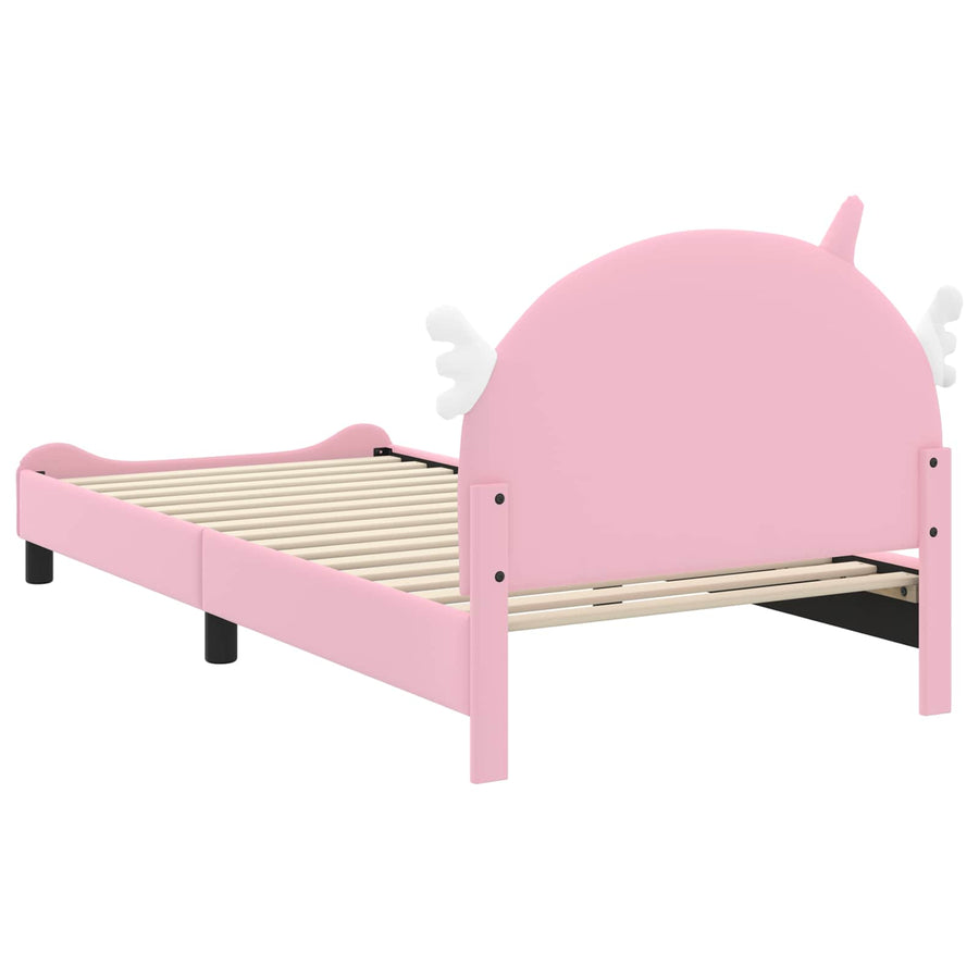 Bedframe voor kinderen met hoofdbord Roze 90 x 190 cm PU