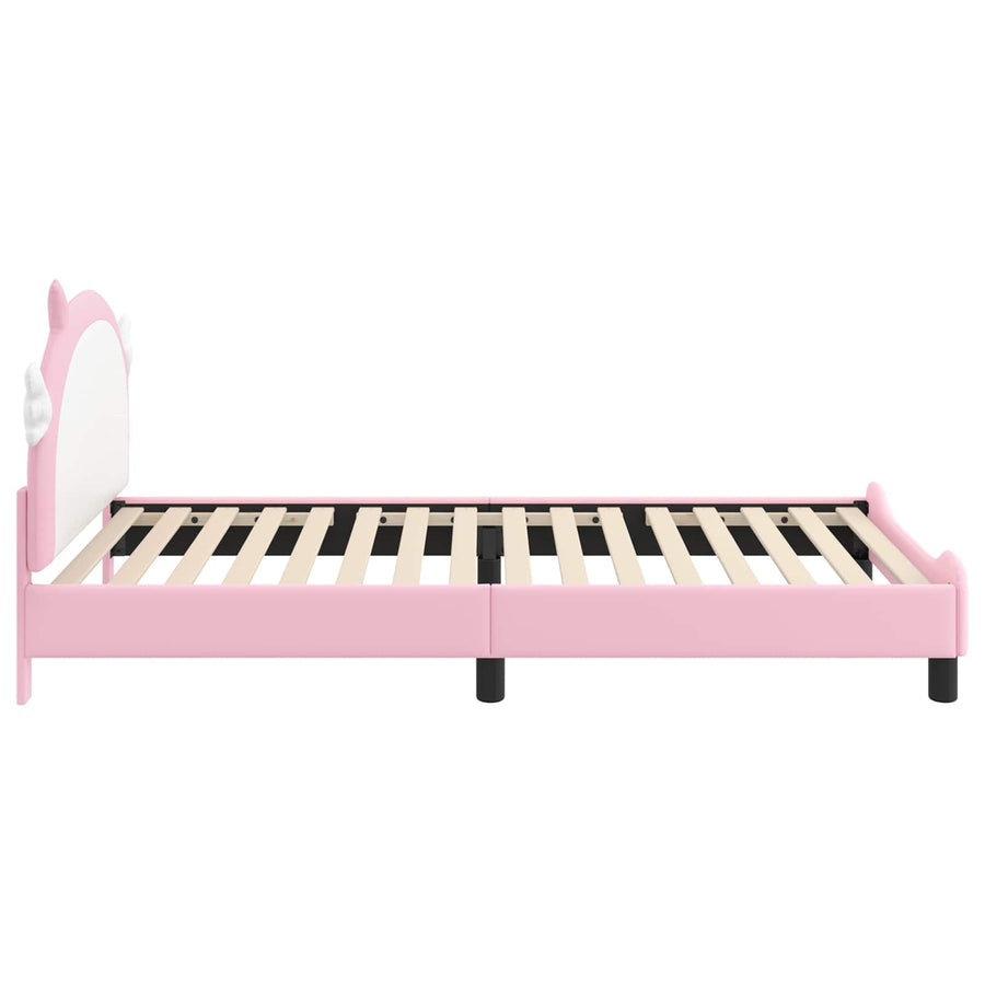 Bedframe voor kinderen met hoofdbord Roze 90 x 190 cm PU