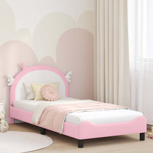 Bedframe voor kinderen met hoofdbord Roze 90 x 200 cm PU