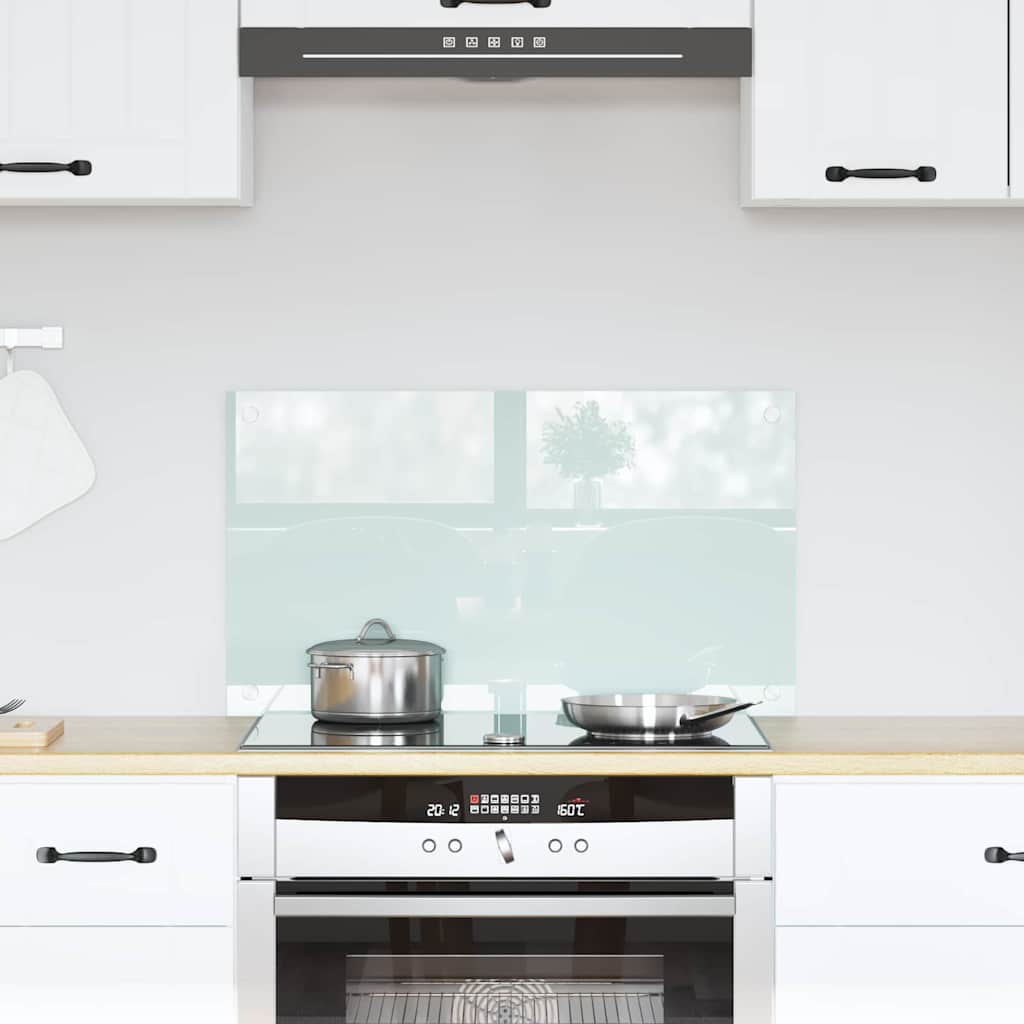 Keuken Achterwand Wit 70 x 40 x 0,8 cm gehard glas