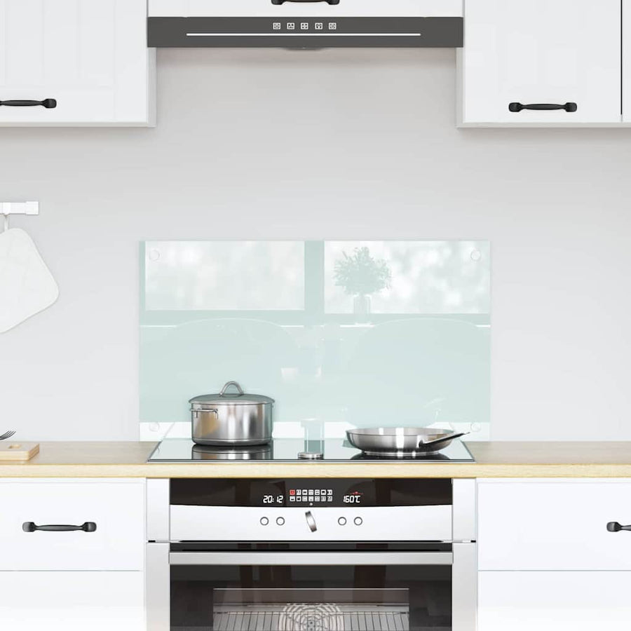 Keuken Achterwand Wit 70 x 40 x 0,8 cm gehard glas