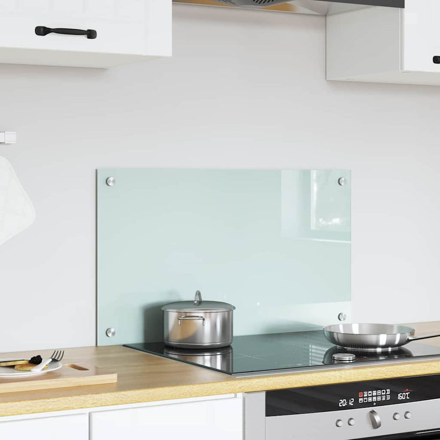 Keuken Achterwand Wit 70 x 40 x 0,8 cm gehard glas