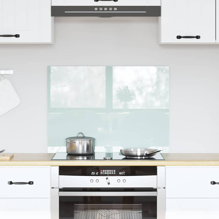 Keuken Achterwand Wit 70 x 50 x 0.8 cm gehard glas