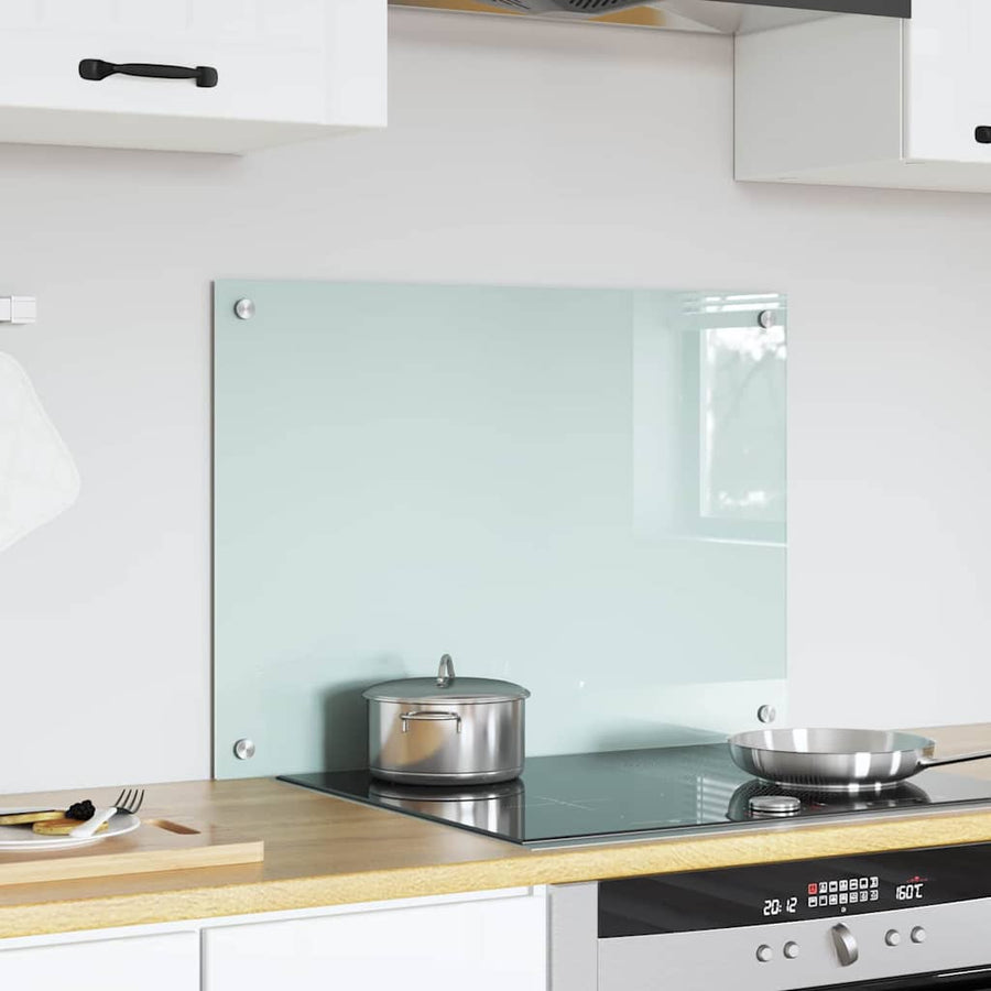 Keuken Achterwand Wit 70 x 50 x 0.8 cm gehard glas